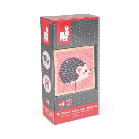 Janod My First Blocks Babies Animal  -  (4 wooden cubes) Brand New - Picture 3 of 14